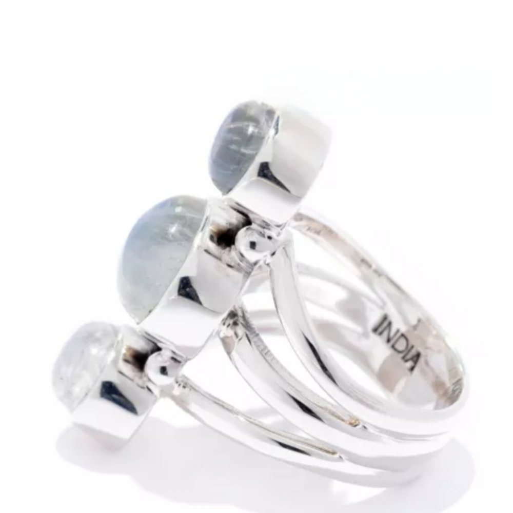 NICKY BUTLER Designer NB 925 Sterling Silver Rainbow Moonstone Ladies Ring - Picture 14 of 16
